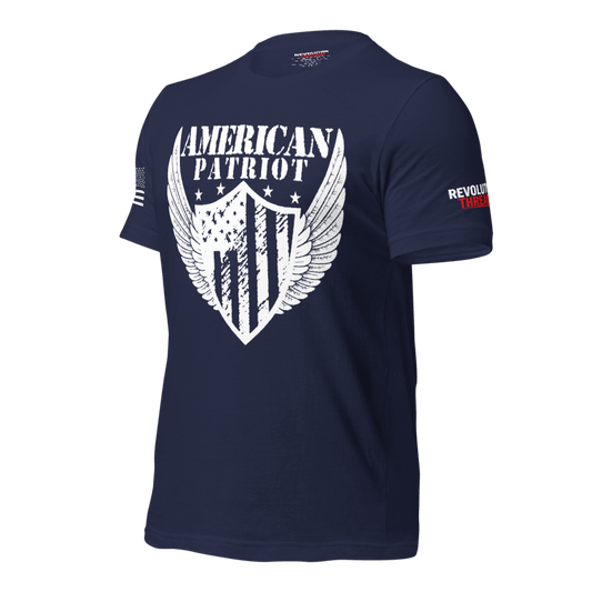 American Patriot T-Shirt - Defend Liberty Flag and Eagle Graphic Tee