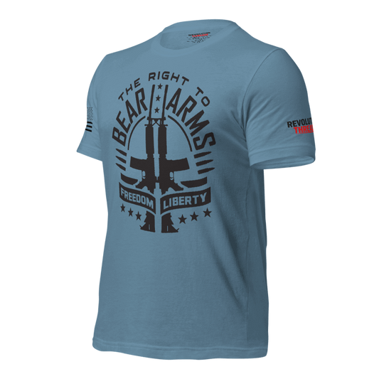 The Right To Bear Arms T-Shirt - Crossed Rifles Freedom & Liberty Graphic Tee