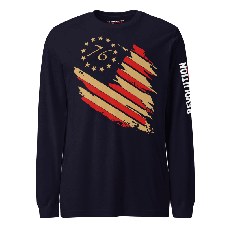 Patriotic 1776 Stars and Stripes Long Sleeve Shirt - Independence Apparel