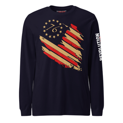 Patriotic 1776 Stars and Stripes Long Sleeve Shirt - Independence Apparel