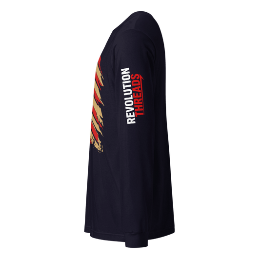 Patriotic 1776 Stars and Stripes Long Sleeve Shirt - Independence Apparel