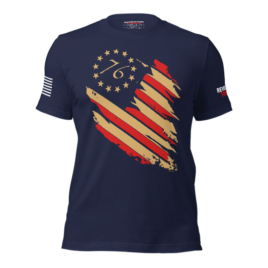 Patriotic 1776 Stars and Stripes T-Shirt - American Independence Apparel