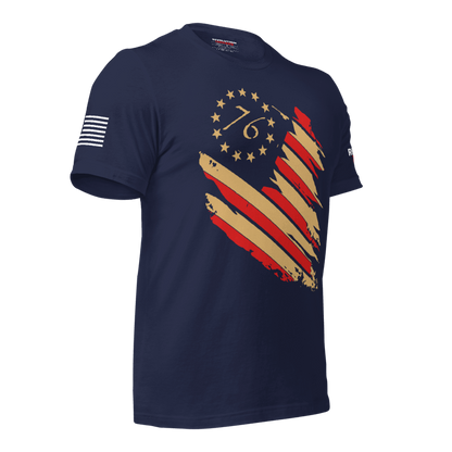 Patriotic 1776 Stars and Stripes T-Shirt - American Independence Apparel