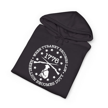 1776 Rebellion Pullover Hoodie - Minuteman & "Rebellion Becomes Duty" Sweatshirt
