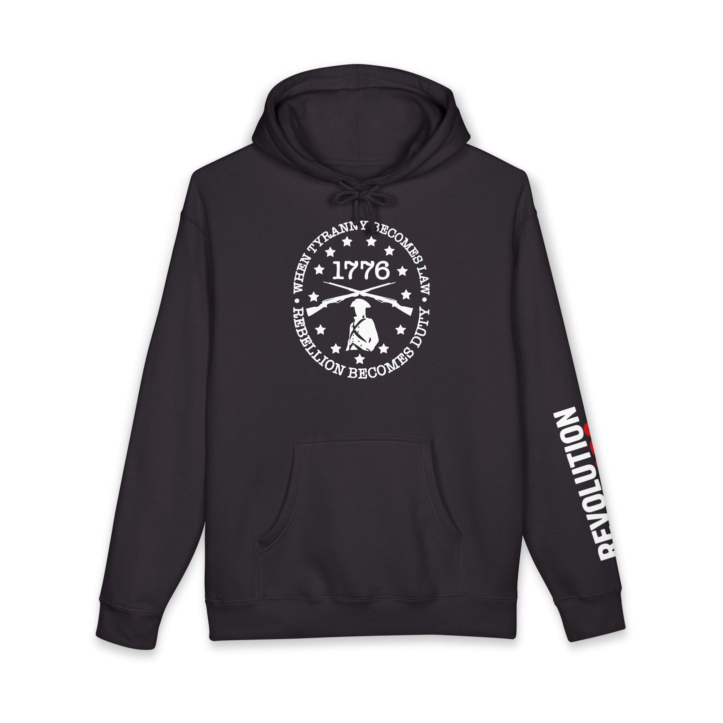 1776 Rebellion Pullover Hoodie - Minuteman & "Rebellion Becomes Duty" Sweatshirt