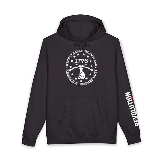 1776 Rebellion Pullover Hoodie - Minuteman & "Rebellion Becomes Duty" Sweatshirt