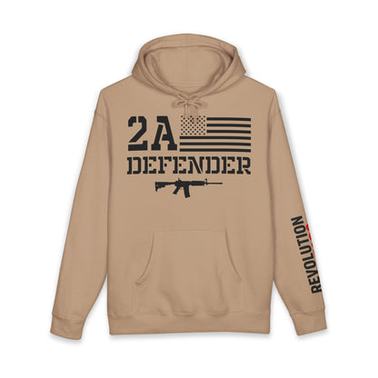 2A Defender Pullover Premium Hoodie - Second Amendment Flag & Rifle Sweatshirt