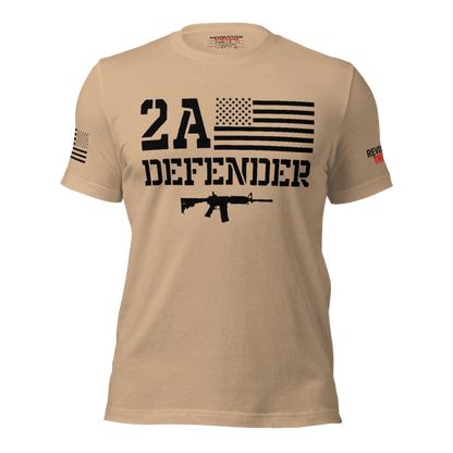 2A Defender T-Shirt - Second Amendment Flag & Rifle Graphic Tee