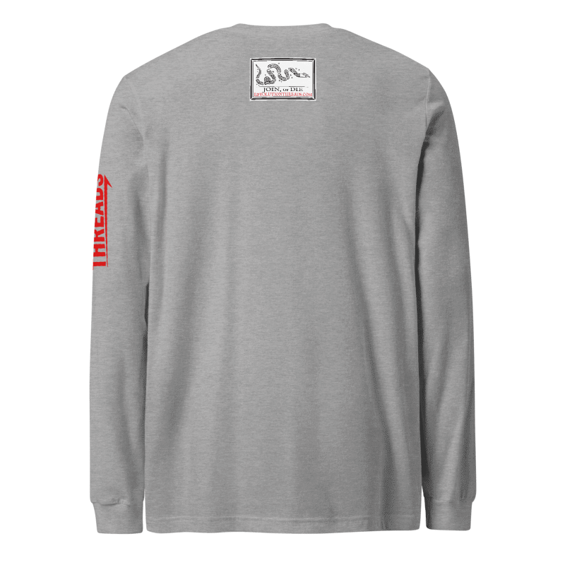 2A Flag Long Sleeve T-Shirt - Crossed Rifles & Gadsden Back Graphic