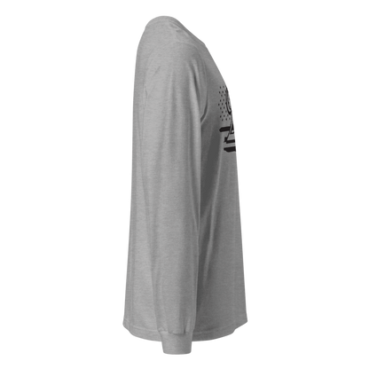 2A Flag Long Sleeve T-Shirt - Crossed Rifles & Gadsden Back Graphic