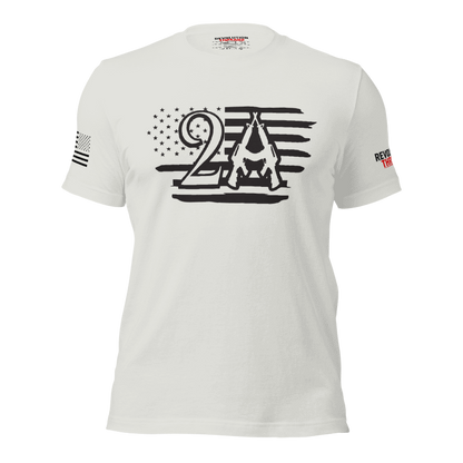 2A Flag T-Shirt - Second Amendment Crossed Rifles Patriotic Tee