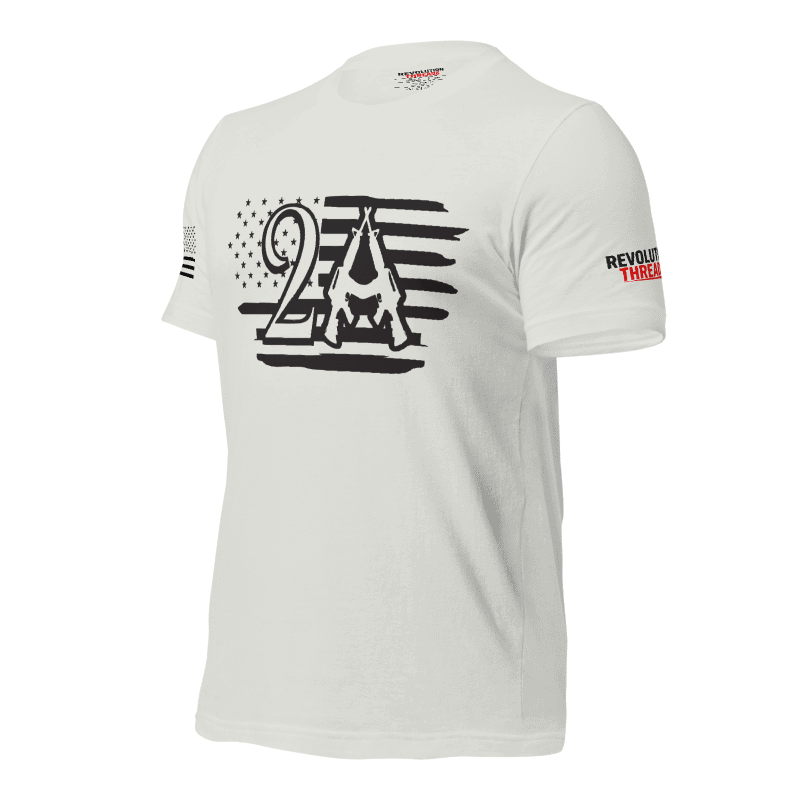 2A Flag T-Shirt - Second Amendment Crossed Rifles Patriotic Tee