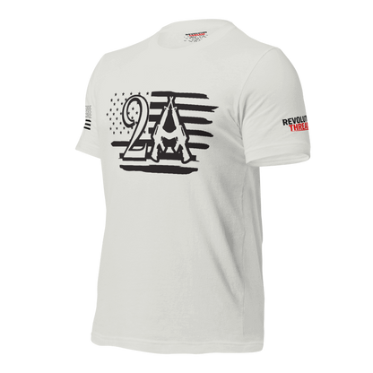 2A Flag T-Shirt - Second Amendment Crossed Rifles Patriotic Tee