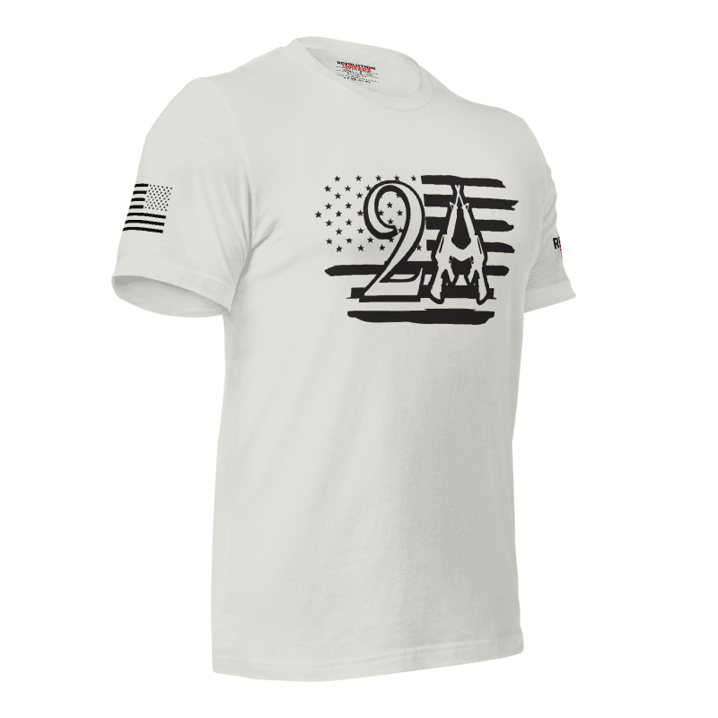 2A Flag T-Shirt - Second Amendment Crossed Rifles Patriotic Tee