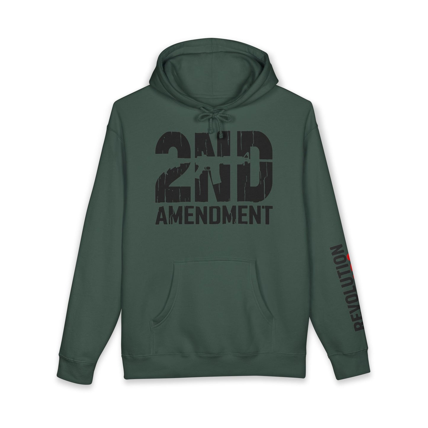2nd Amendment Hoodie - Distressed 2A Rifle Graphic Pullover Sweatshirt