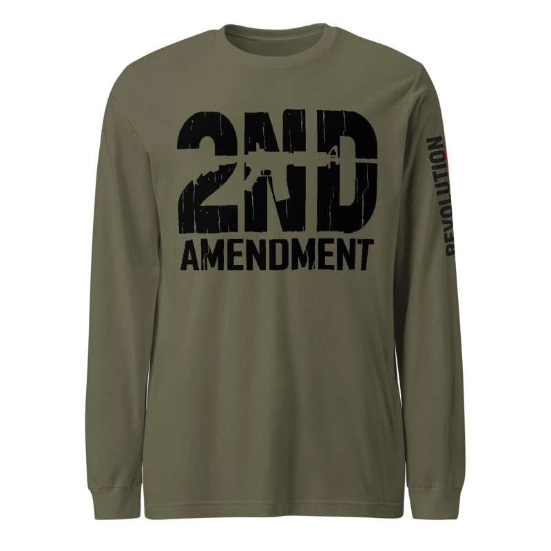 2nd Amendment Long Sleeve T-Shirt - Distressed 2A Rifle Graphic Tee
