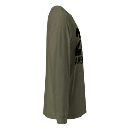 2nd Amendment Long Sleeve T-Shirt - Distressed 2A Rifle Graphic Tee