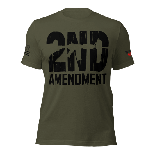 2nd Amendment Gun Rights T-Shirt - Distressed 2A Rifle Graphic Premium Tee