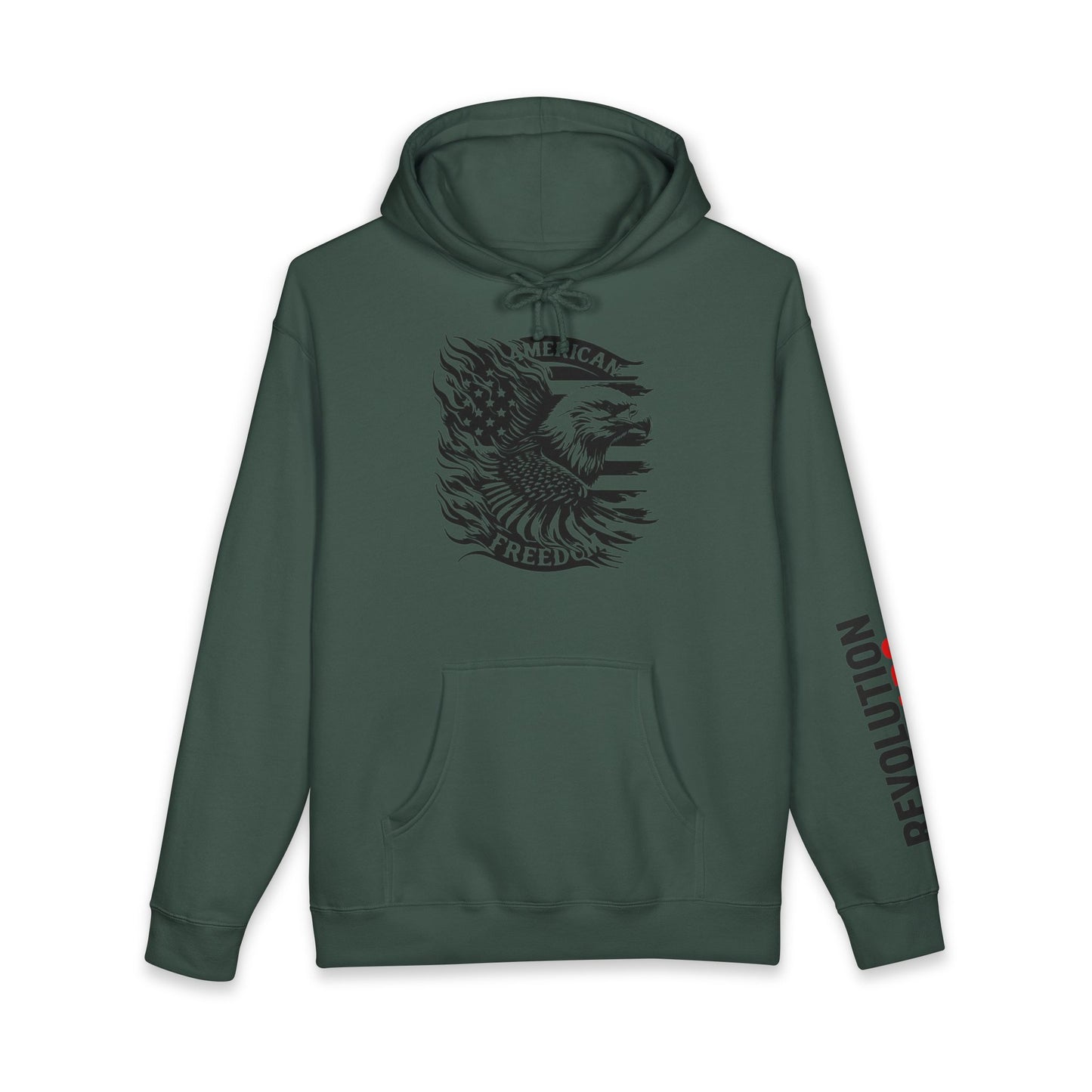 American Freedom Pullover Hoodie - Patriotic Eagle, Liberty Bell Sweatshirt