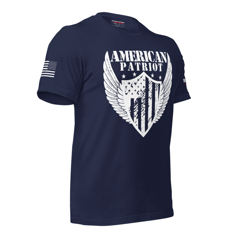 American Patriot T-Shirt - Defend Liberty Flag and Eagle Graphic Tee
