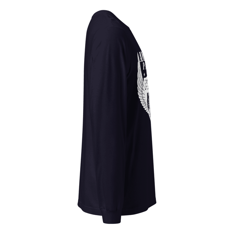 American Patriot Long Sleeve T-Shirt - Defend Liberty Flag and Eagle Graphic