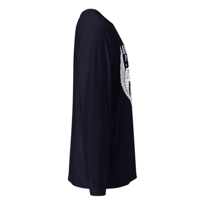 American Patriot Long Sleeve T-Shirt - Defend Liberty Flag and Eagle Graphic