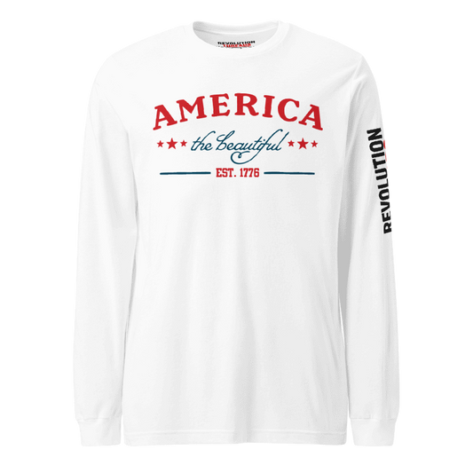 America The Beautiful Long Sleeve T-Shirt - Patriotic Tee