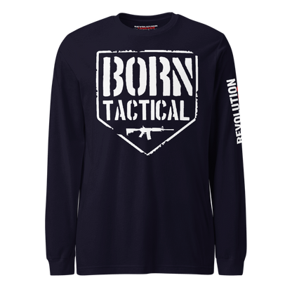 Born Tactical Long Sleeve T-Shirt - Distressed AR-15 Shield Graphic