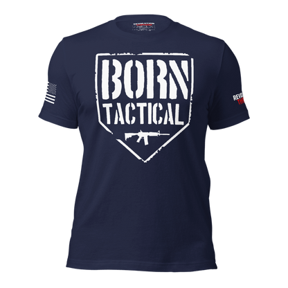 Born Tactical T-Shirt - Distressed AR-15 Shield & Gun Rights Tee