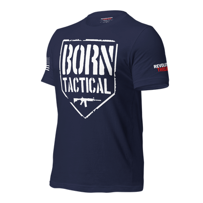 Born Tactical T-Shirt - Distressed AR-15 Shield & Gun Rights Tee