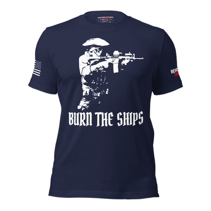 Burn The Ships T-Shirt - No Retreat Tactical Operator Graphic Tee