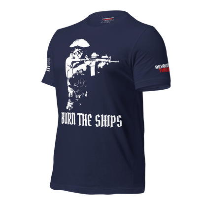 Burn The Ships T-Shirt - No Retreat Tactical Operator Graphic Tee