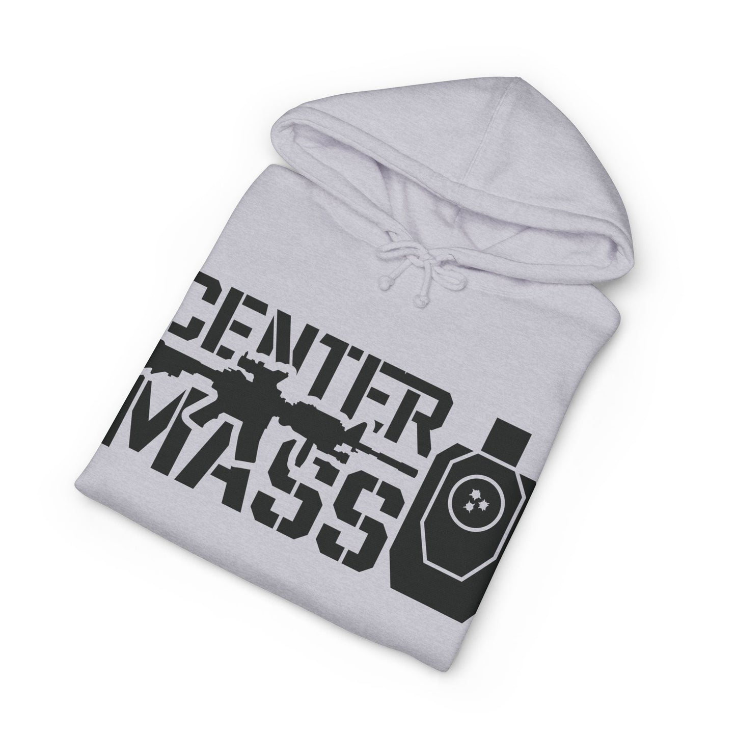 Center Mass Pullover Hoodie - Tactical Shooting Target & Rifle Graphic