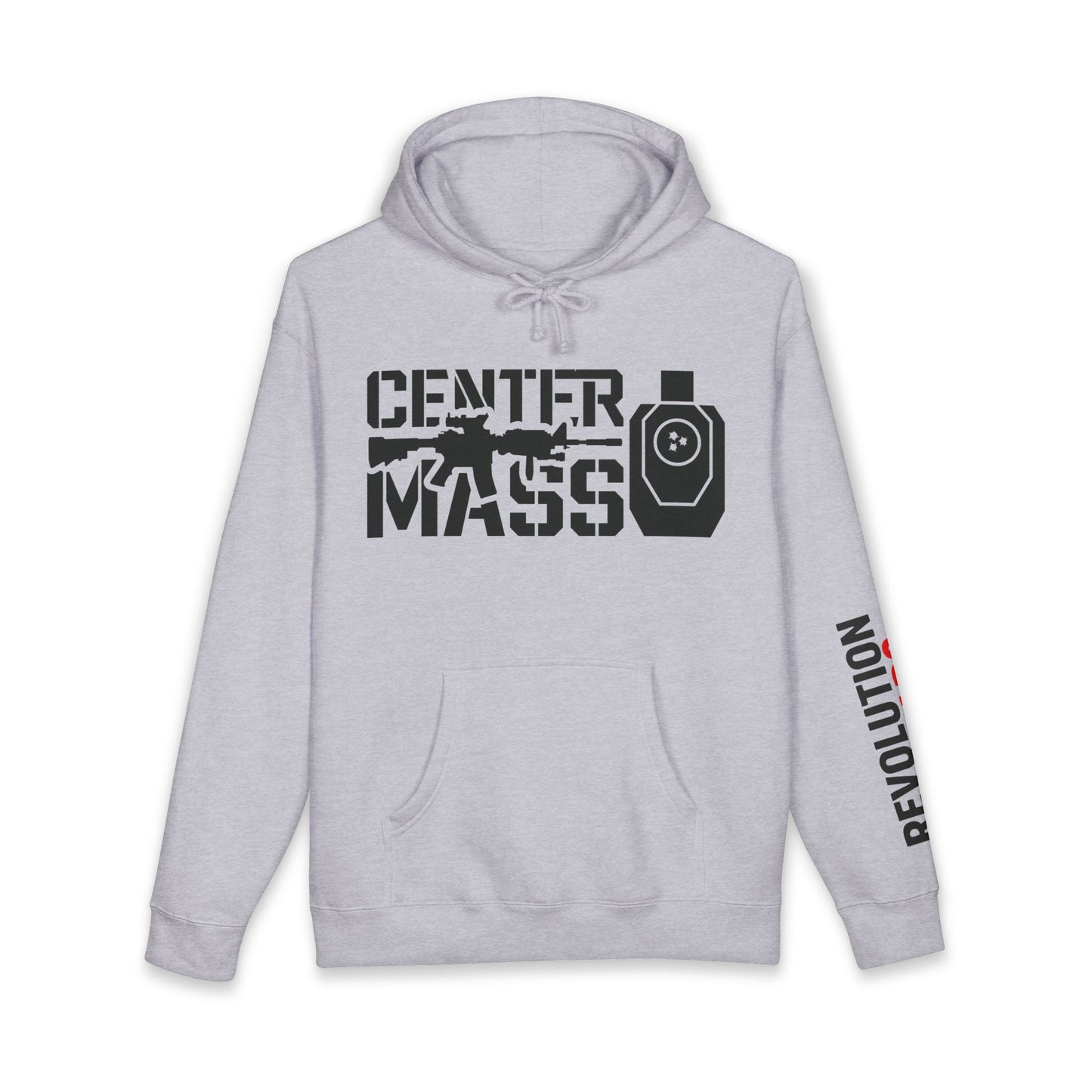 Center Mass Pullover Hoodie - Tactical Shooting Target & Rifle Graphic