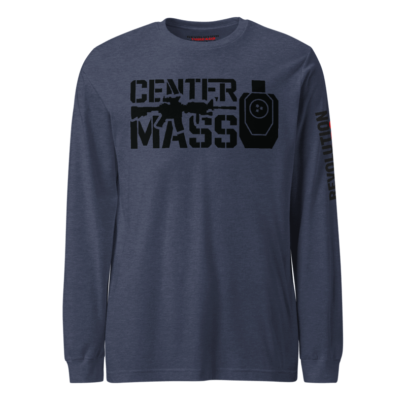 Center Mass Long Sleeve T-Shirt - Tactical Rifle & Shooting Target Graphic