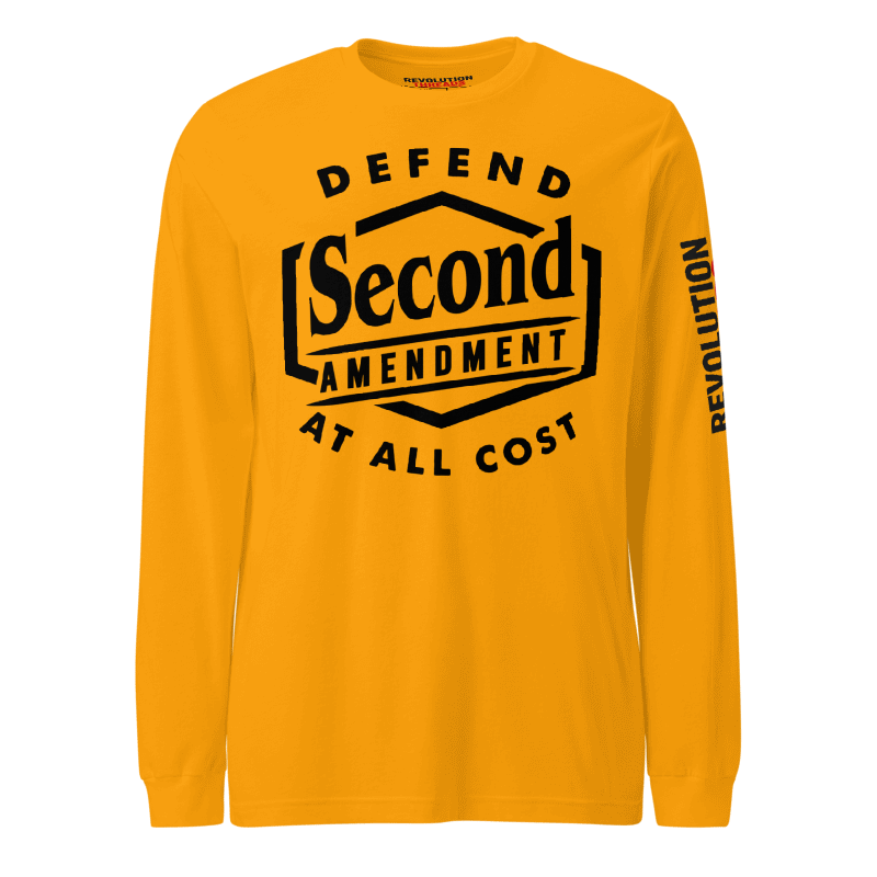 Defend The Second Long Sleeve T-Shirt - "Defend 2nd Amendment At All Cost" Graphic