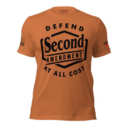 Defend The Second T-Shirt - "Defend 2nd Amendment at All Cost" Graphic Tee