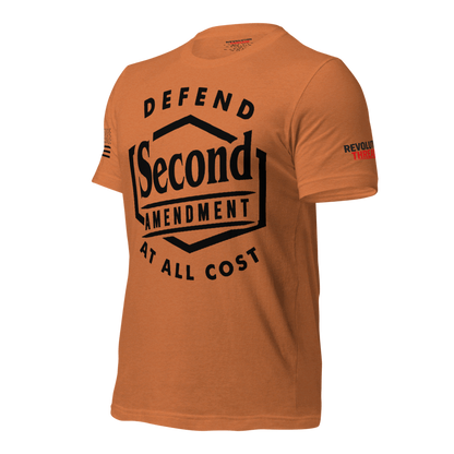 Defend The Second T-Shirt - "Defend 2nd Amendment at All Cost" Graphic Tee