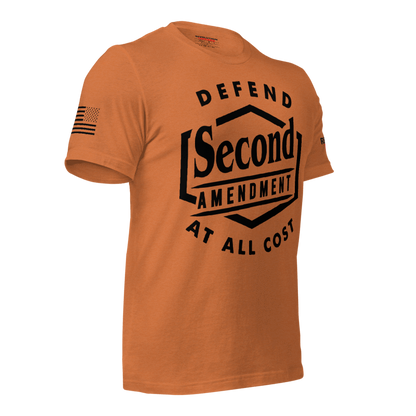 Defend The Second T-Shirt - "Defend 2nd Amendment at All Cost" Graphic Tee