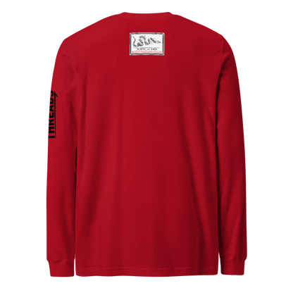 Demand Freedom Long Sleeve T-Shirt - Patriotic Flag & Bold Text Graphic