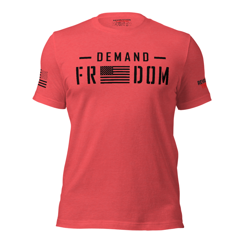 Demand Freedom T-Shirt - Patriotic Flag & Bold Text Graphic Tee