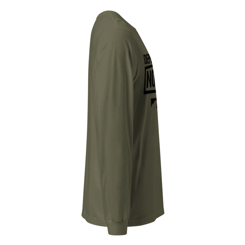 Depend On No One Long Sleeve T-Shirt - Tactical Rifle & Self-Reliance Graphic