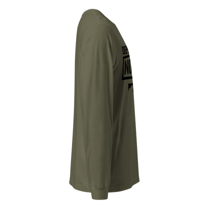 Depend On No One Long Sleeve T-Shirt - Tactical Rifle & Self-Reliance Graphic