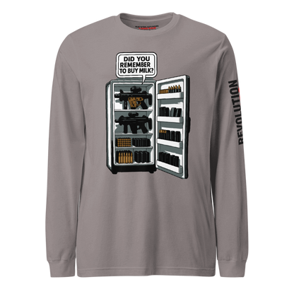 Don't Forget The Milk Long Sleeve T-Shirt - Funny Gun Safe Graphic