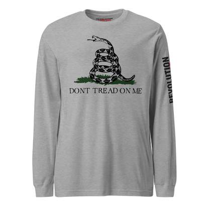 Don't Tread On Me Long Sleeve T-Shirt - Gadsden Flag Rattlesnake Graphic
