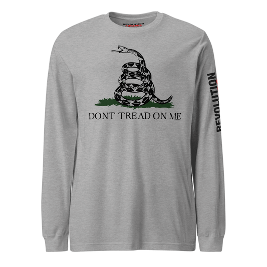 Don't Tread On Me Long Sleeve T-Shirt - Gadsden Flag Rattlesnake Graphic