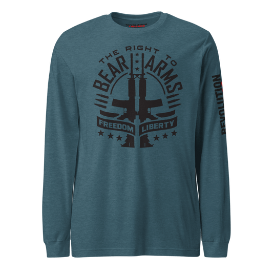 The Right To Bear Arms Long Sleeve T-Shirt - Crossed Rifles 2A Graphic Tee