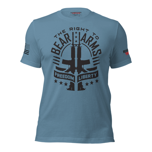 The Right To Bear Arms T-Shirt - Crossed Rifles Freedom & Liberty Graphic Tee